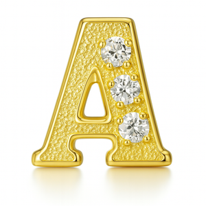 GOLD LETTER BEDAZZLED CHARM