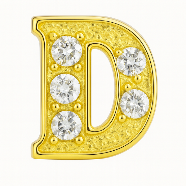 GOLD LETTER BEDAZZLED CHARM