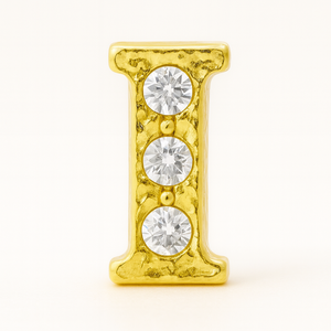 GOLD LETTER BEDAZZLED CHARM