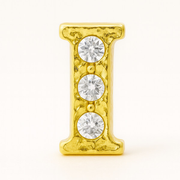 GOLD LETTER BEDAZZLED CHARM