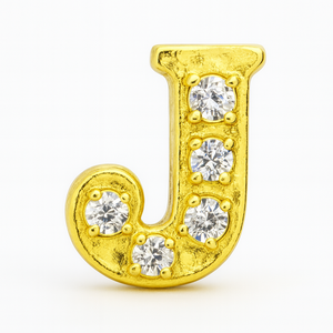 GOLD LETTER BEDAZZLED CHARM