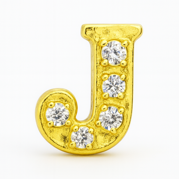 GOLD LETTER BEDAZZLED CHARM