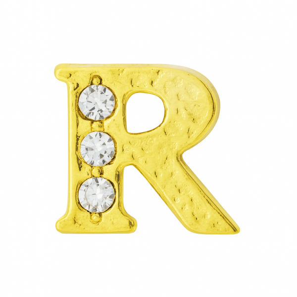 GOLD LETTER BEDAZZLED CHARM