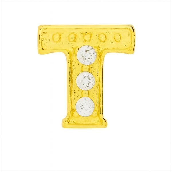 GOLD LETTER BEDAZZLED CHARM