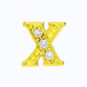 GOLD LETTER BEDAZZLED CHARM