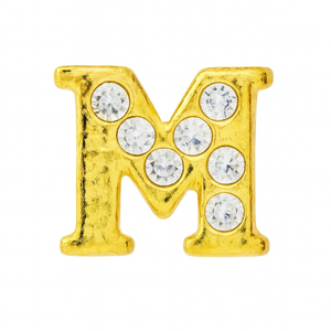 GOLD LETTER BEDAZZLED CHARM