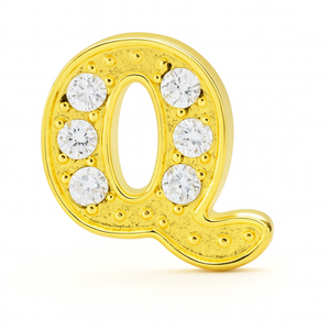 GOLD LETTER BEDAZZLED CHARM
