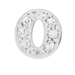 SILVER LETTER BEDAZZLED CHARM