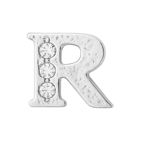 SILVER LETTER BEDAZZLED CHARM
