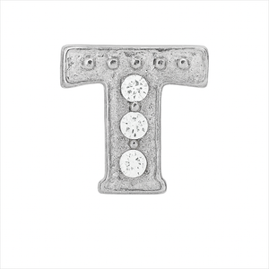 SILVER LETTER BEDAZZLED CHARM
