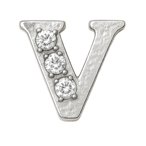 SILVER LETTER BEDAZZLED CHARM