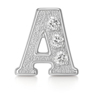 SILVER LETTER BEDAZZLED CHARM