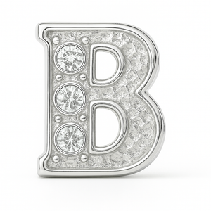 SILVER LETTER BEDAZZLED CHARM