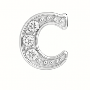 SILVER LETTER BEDAZZLED CHARM