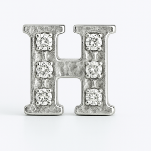 SILVER LETTER BEDAZZLED CHARM