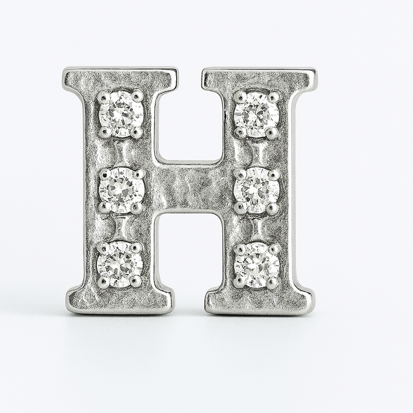 SILVER LETTER BEDAZZLED CHARM