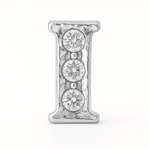 SILVER LETTER BEDAZZLED CHARM