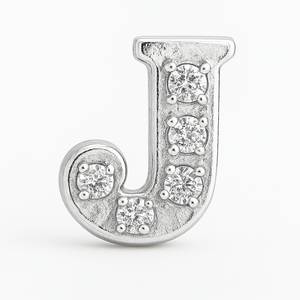 SILVER LETTER BEDAZZLED CHARM
