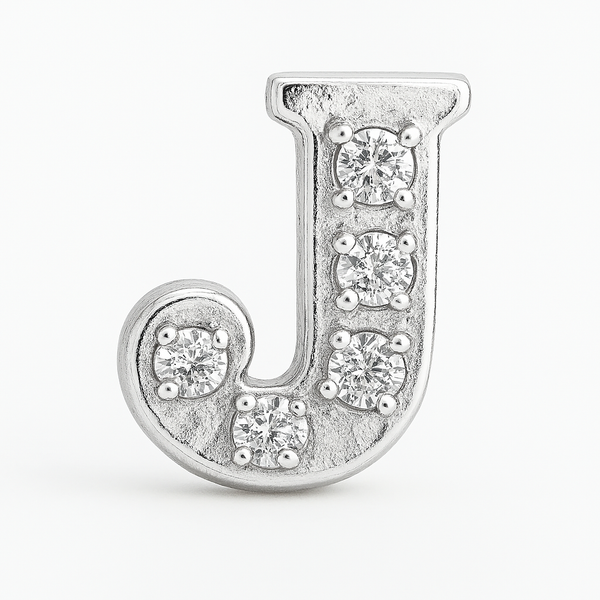 SILVER LETTER BEDAZZLED CHARM