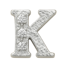 SILVER LETTER BEDAZZLED CHARM