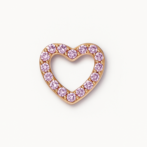 PINK BEDAZZLED HEART CHARM